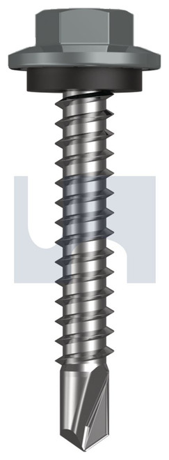 METAL SDS HEX HEAD + WASHER | C1022 Hardened | CL4 WN MET SEAL HX:12-14X 35 (WINDSPRAY (SMOKEY) -CL4)