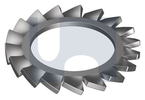 LOCK WASHER EXT SERR TOOTH | 316 Stainless | 316 DIN6798 TYP A EX WASH:M5 (316 STAINLESS)