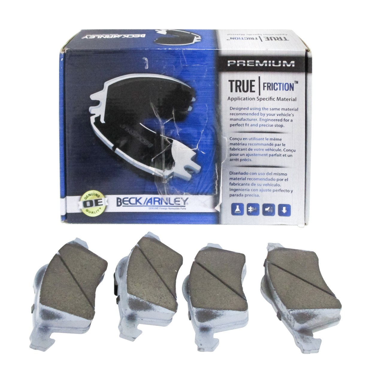 Beck Arnley True Friction Brake Pad Set Fits 1999 Volkswagen EuroVan 0851628