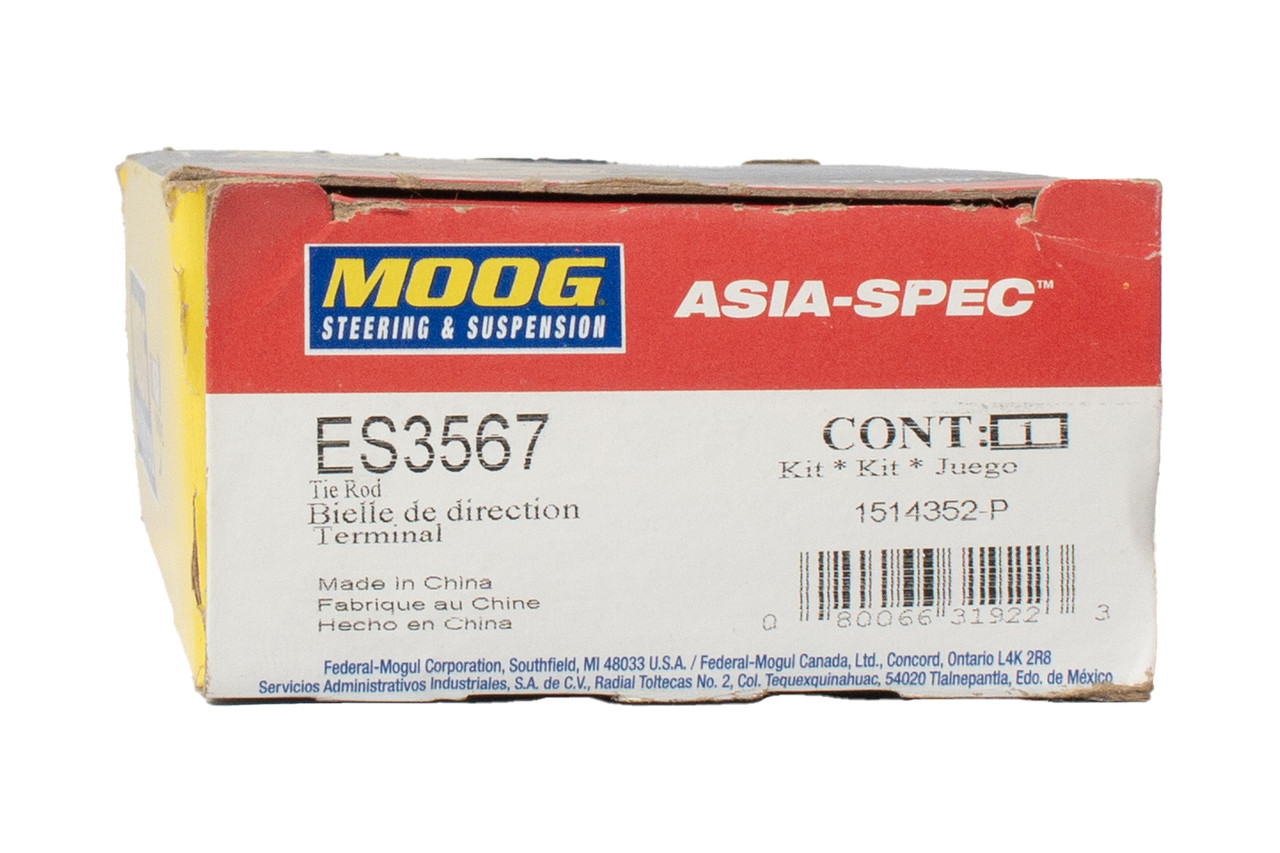 Moog Front Left Outer Tie Rod End Fits 2000-05 Toyota Celica Model Number ES3567