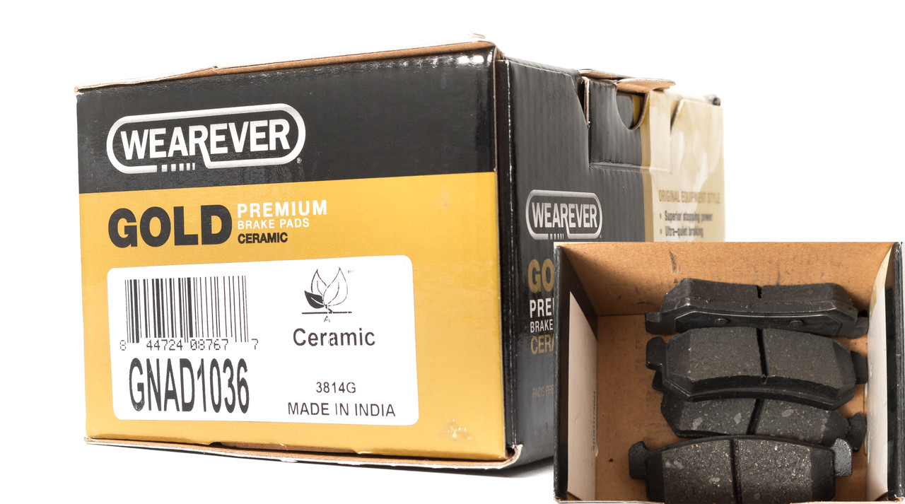 Wearever Gold Front Brake Pads Ceramic Fits 04-06 Chevrolet Suzuki Part GNAD1036 Wearever Gold Front Brake Pads Ceramic Fits 04-06 Chevrolet Suzuki Part GNAD1036