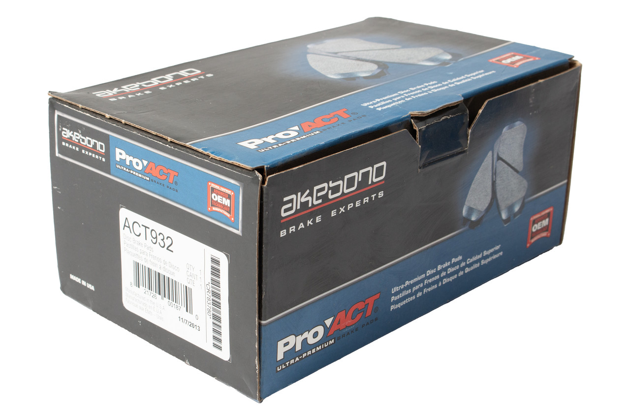 Akebono ProAct Rear Brake Pads Fits 2003-2011 Ford Crown Victoria Part ID ACT932