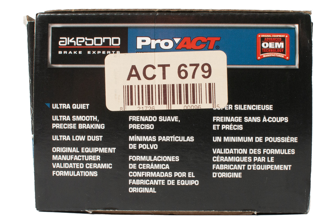 Akebono Front Brake Pad Set Fits 97-04 Ford F-Series Pickups Model Number ACT679