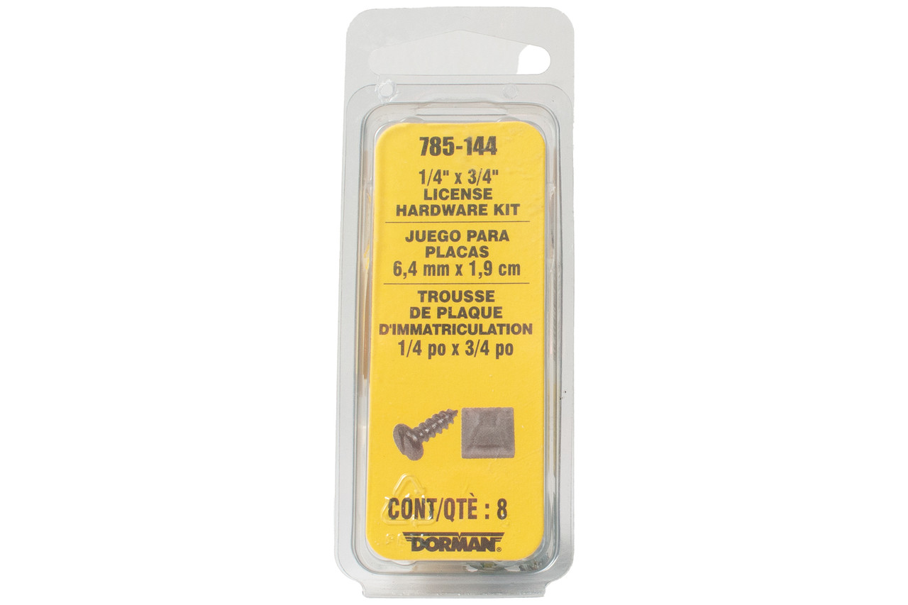 Dorman License Plate Hardware Kit 1/4 inch x 3/4 inch Quantity 8 Part ID 785-144