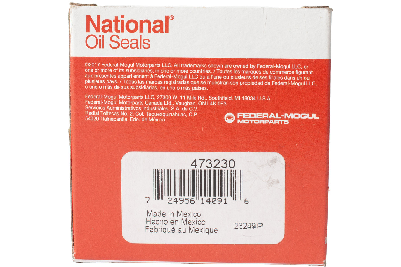 National Nitrile Oil Seal 0.312in Thickness 1.625in ID 2.254in OD Part ID 473230