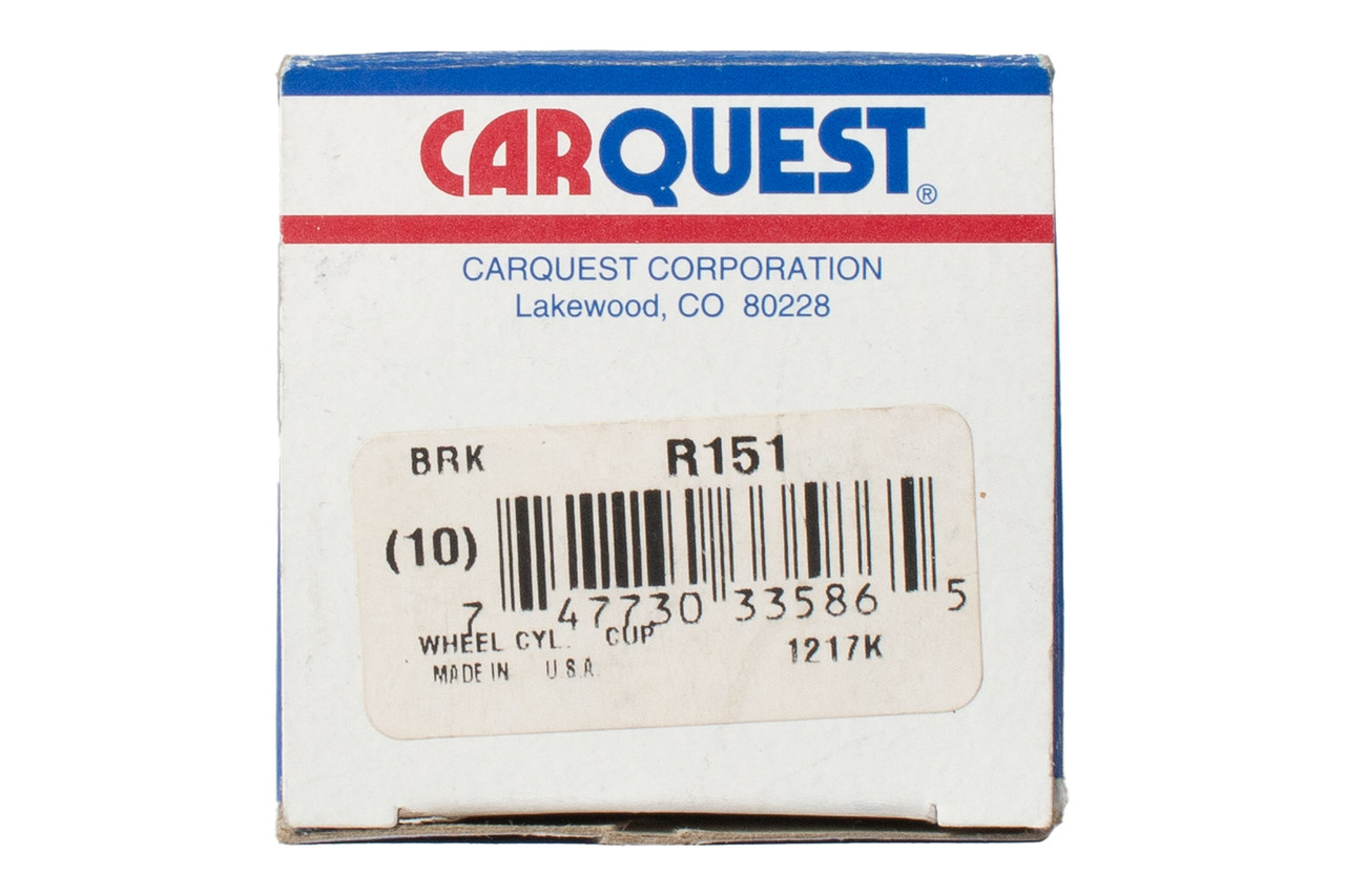 Carquest Drum Brake Wheel Cylinder Cup 1-1/2 Fits Various Makes Models Part R151