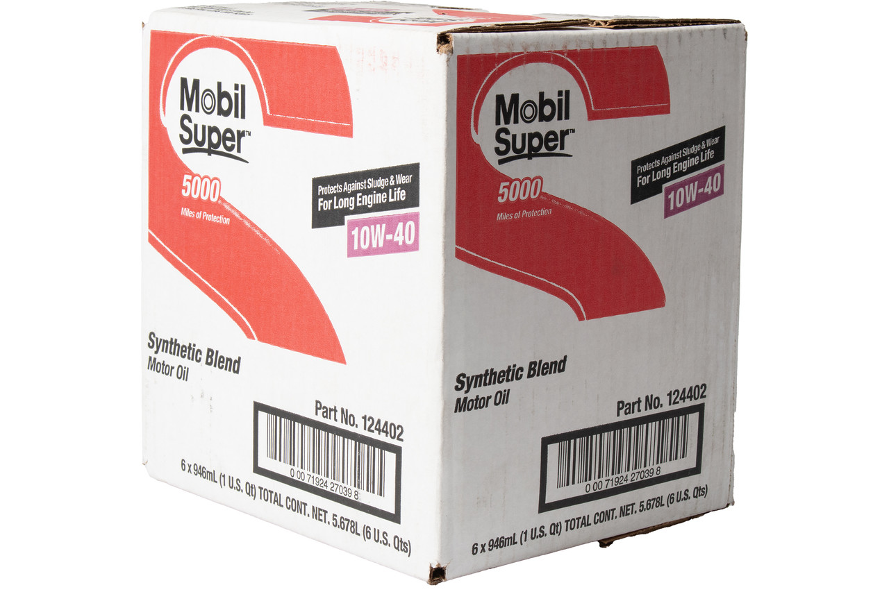 Mobil Super 10W-40 Synthetic Blend Motor Oil Select 1990-07 Vehicles 6 Qts 97026