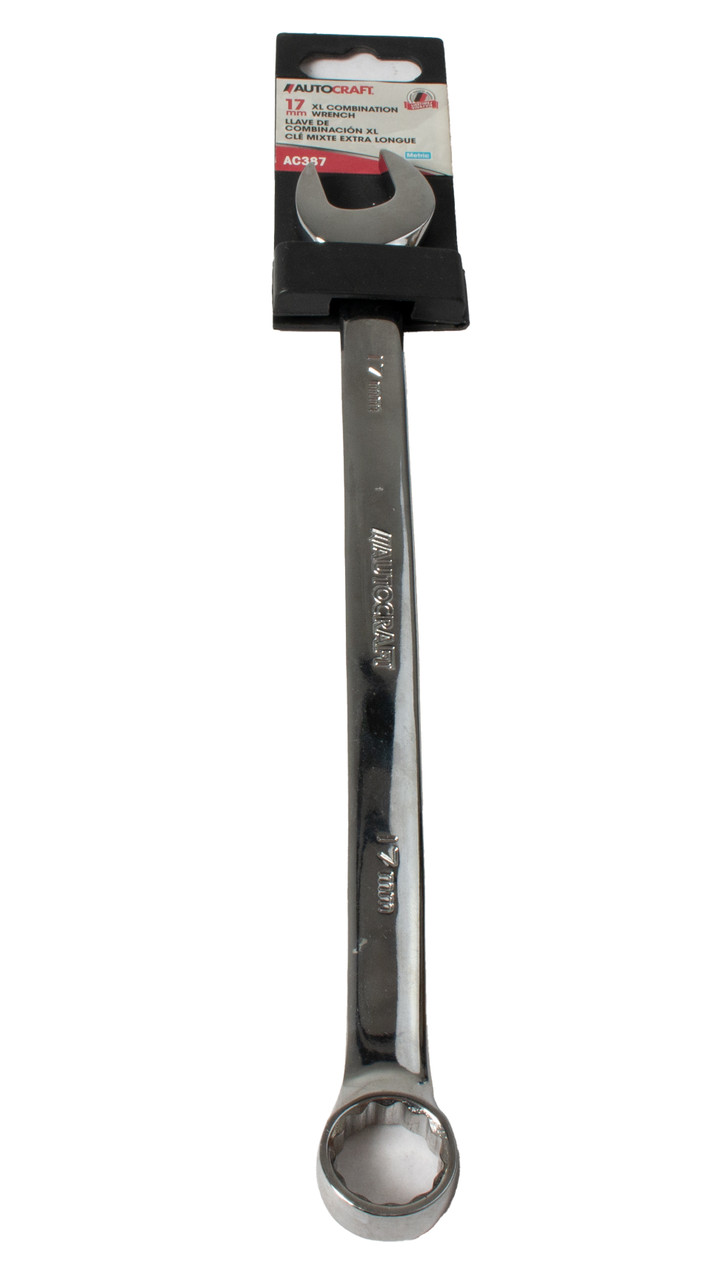 Autocraft 17mm XL Combination Wrench Metric 10.157" Length Chrome Vanadium AC387