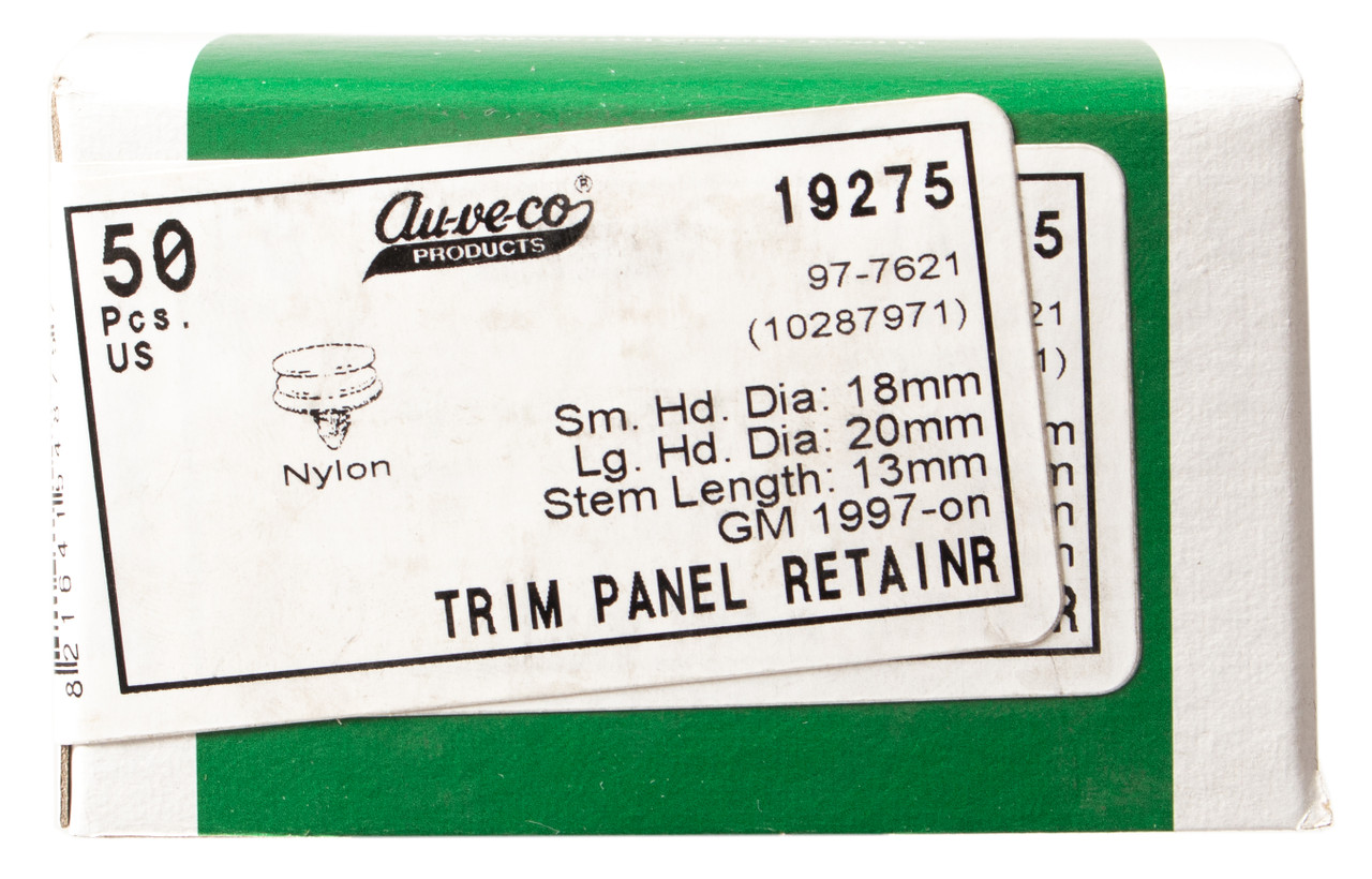 Au-veco Door Trim Panel Retainers Fit 1997-Onward GM Vehicles 50 Pack Part 19275