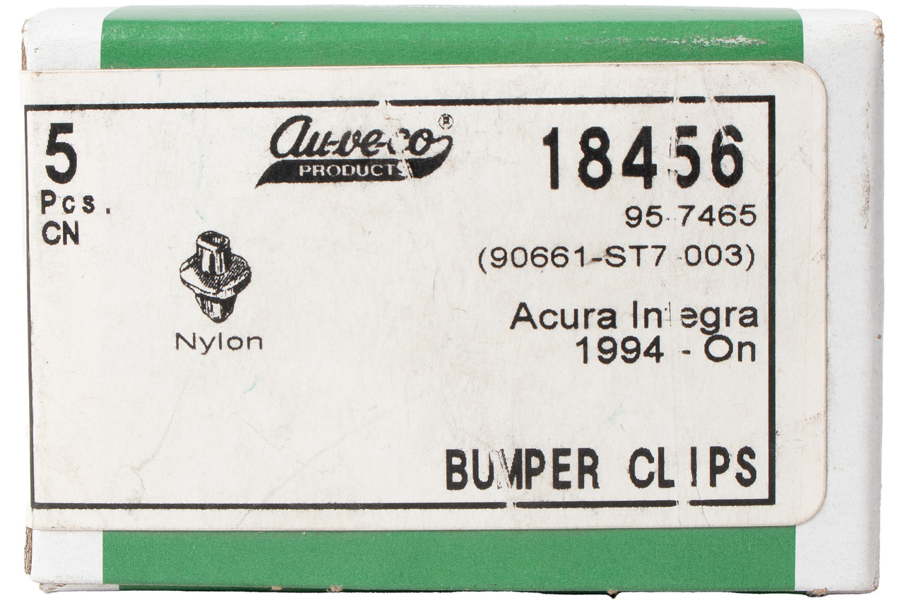 Au-ve-co Nylon Bumper Clips 5 Pcs Fits 1994-2001 Acura Integra Part Number 18456