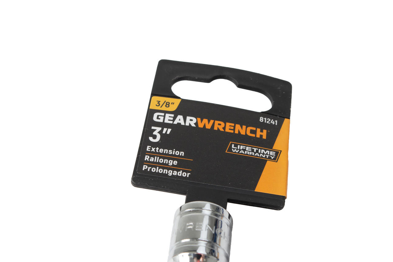 GearWrench 3/8 Inch Drive Extension 3 In Alloy Steel Polished Model Number 81241