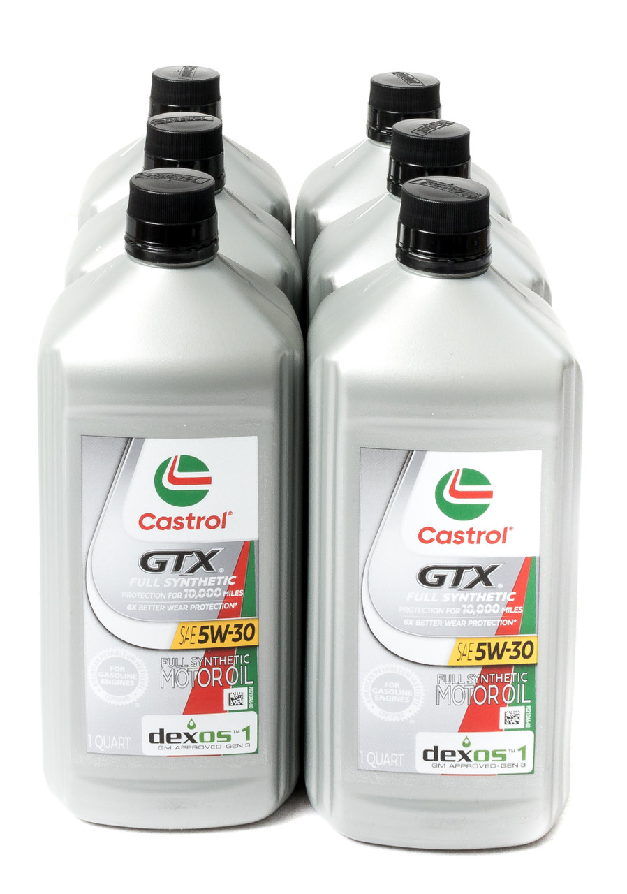Castrol GTX Full Synthetic Motor Oil SAE 5W-30 1QT 6 Bottles Model Number 15E728