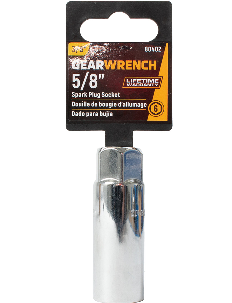 GearWrench 3/8-in Drive 6 Point Spark Plug Socket 5/8-in x 2-1/2-in Part 80402