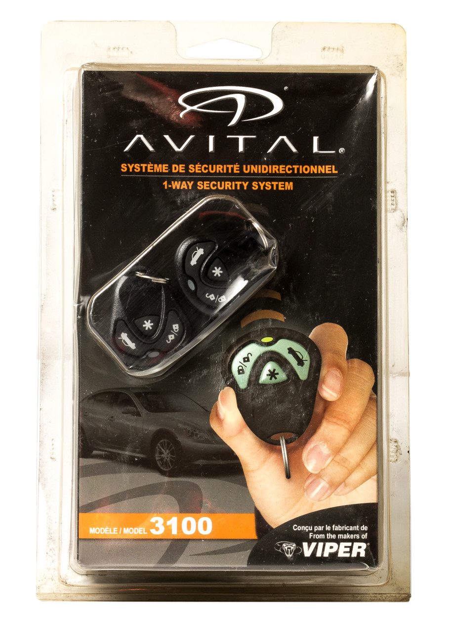Avital 3100 1-Way Remote 3 Channel Clone Safe Security System Model Number 21930