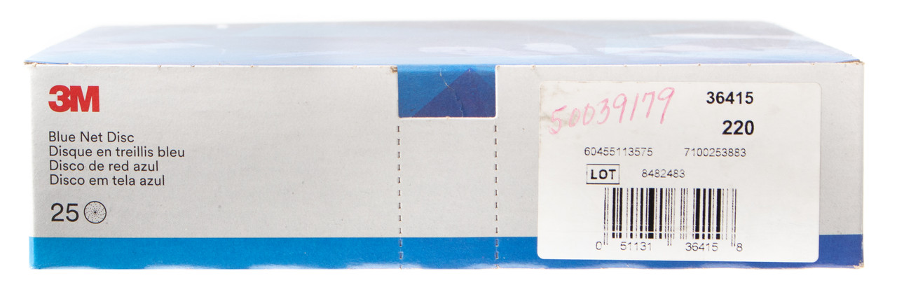 3M Automotive Model 36415 Replacement Abrasive Blue Net Disc 220 Grit 8" 25 Pack