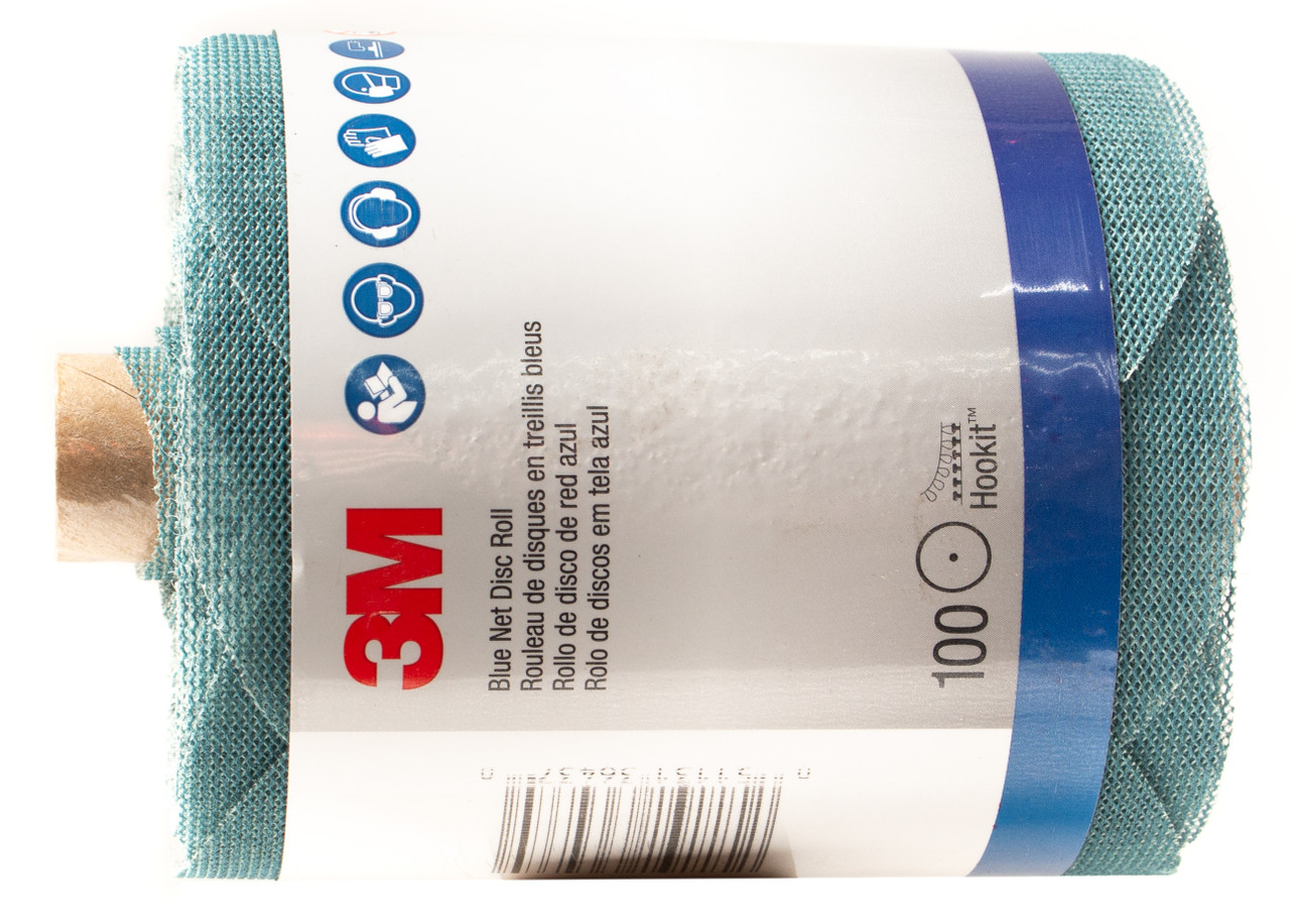 3M Hookit Automotive Abrasive 150+ Grit 5 inch Blue Net Disc Roll 100 Pack 36437