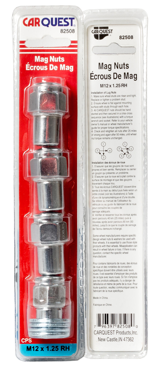 Carquest Products Premium Replacement M12 X 1.25 RH Mag Lug Nuts Set Model 82508