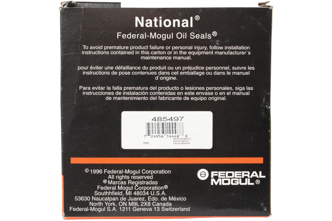 National Replacement Oil Seal 3.625" Inner 4.879" OD 0.585" Thick Nitrile 485497