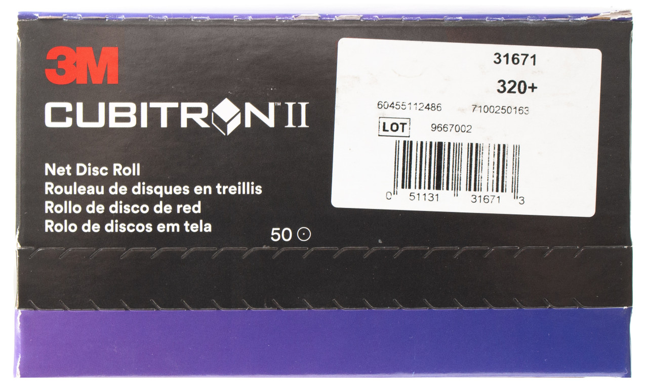 3M Cubitron II Automotive Replacement 320+ Grit 5 in Net Disc Roll 50 Pack 31671
