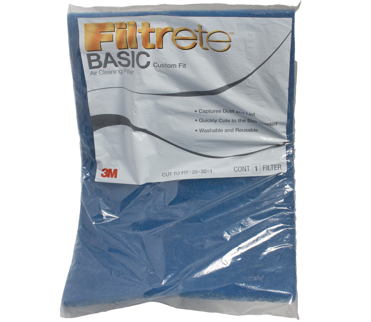3M Filtrete Reusable Custom FIt Air Purifying Filter 20x30x1 Model Number R10138