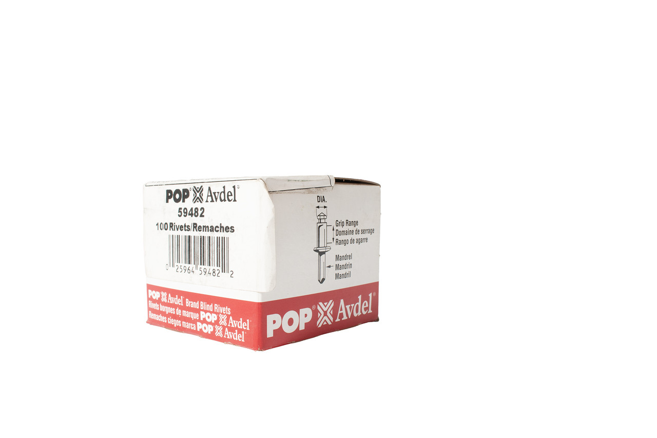 Pop Avdel Aluminum Rivet 100x 5/32" Diameter 1/16"-1/8" Grip Range Part ID 59482