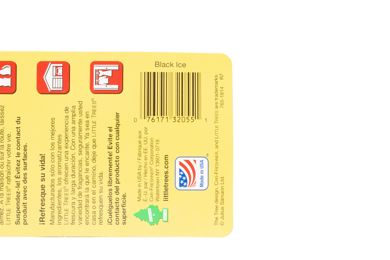 Little Trees Black Ice Hanging Paper Air Freshener 3-Pack Model Number U3S-32055