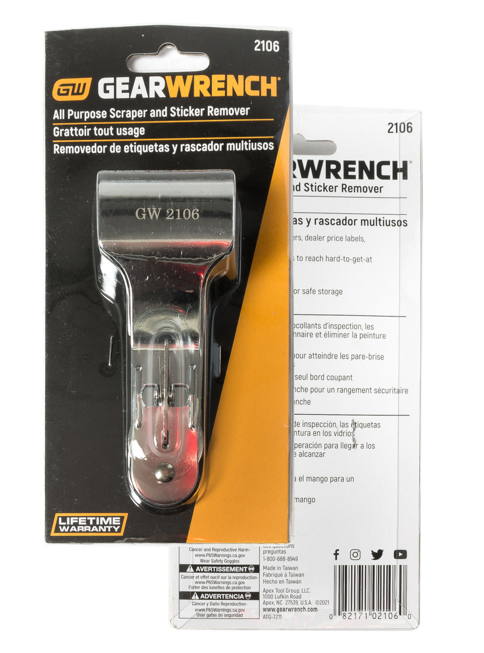 Apex Tool Group GearWrench All Purpose Scraper And Sticker Remover 1EA Part 2106