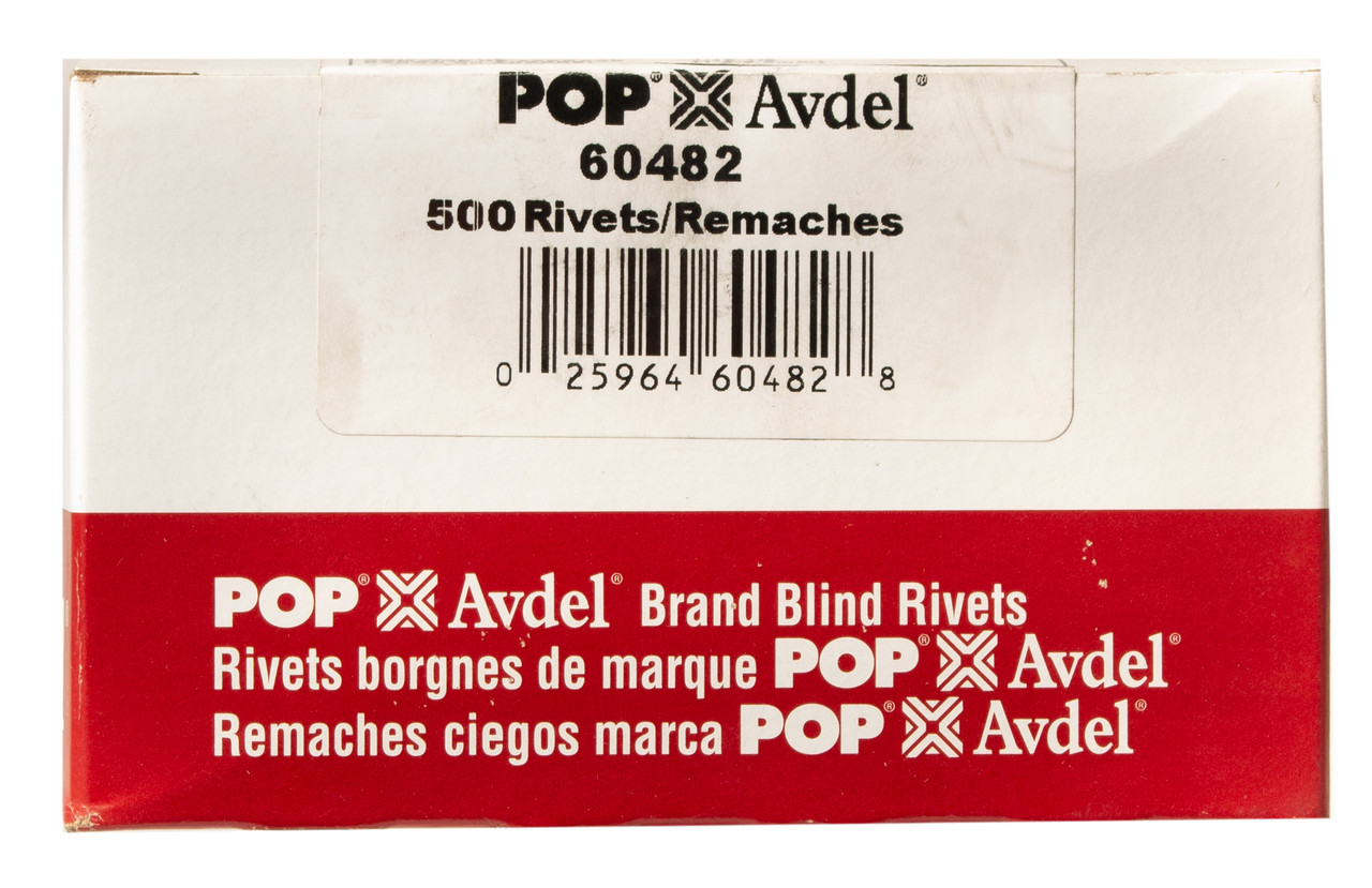 POP Avdel 60482 Blind Aluminum Rivet 5/32" Diameter 1/16"-1/8" Grip Range 500 pc