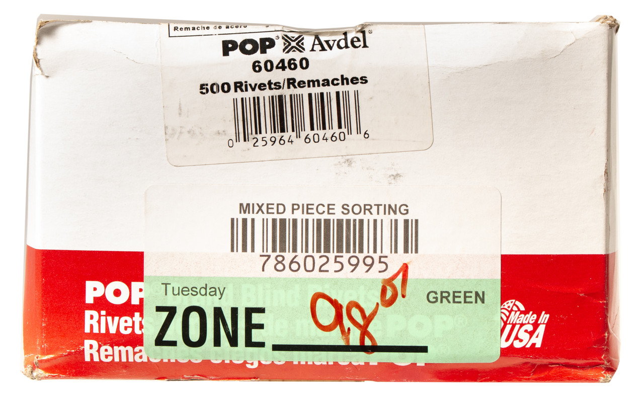 Emhart POP 60460 Blind Plated Steel Rivets 3/16" Diameter 1/2"-5/8" Grip 500 pcs