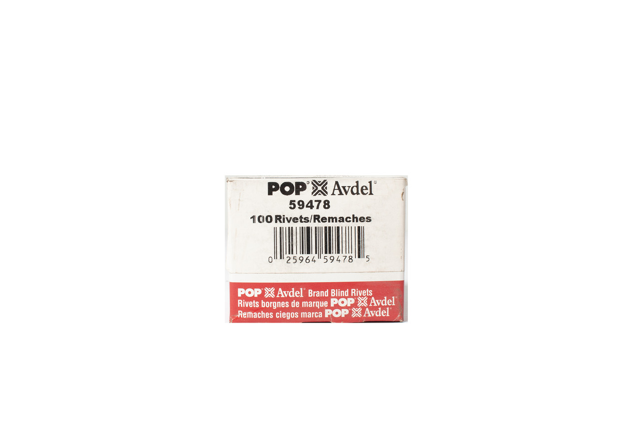 Pop Avdel Aluminum Rivet 100x 1/8" Diameter 3/16"-1/4" Grip Range Model ID 59478