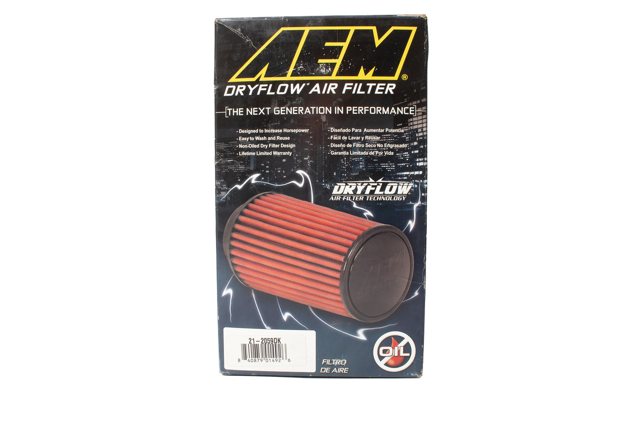 AEM Dryflow Universal High Air Flow Air Filter Reusable Cleanable Part 21-2059DK