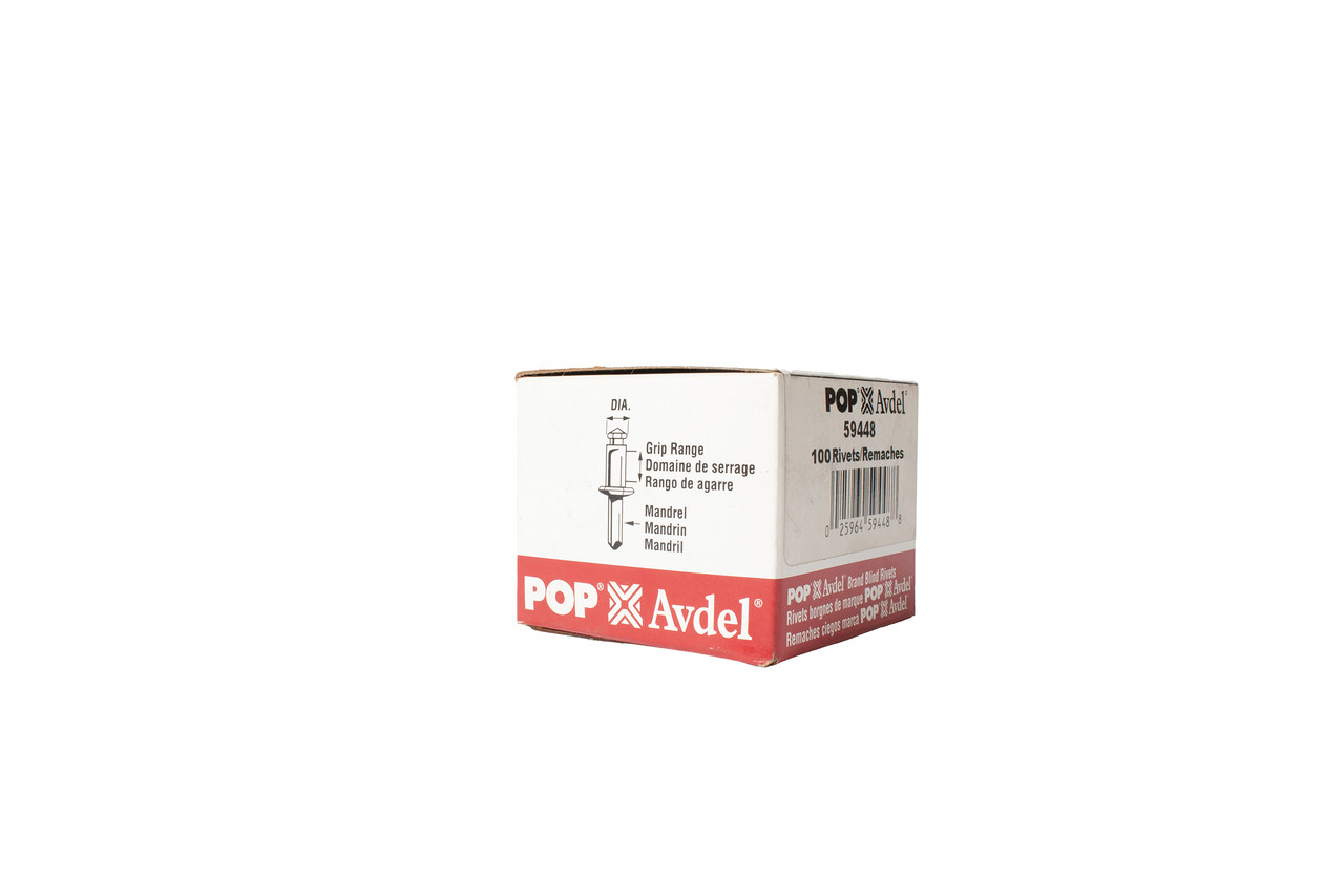 Pop Avdel Plated Steel Rivets 100x 5/32" Diameter 1/16-1/8 Grip Range Part 59448