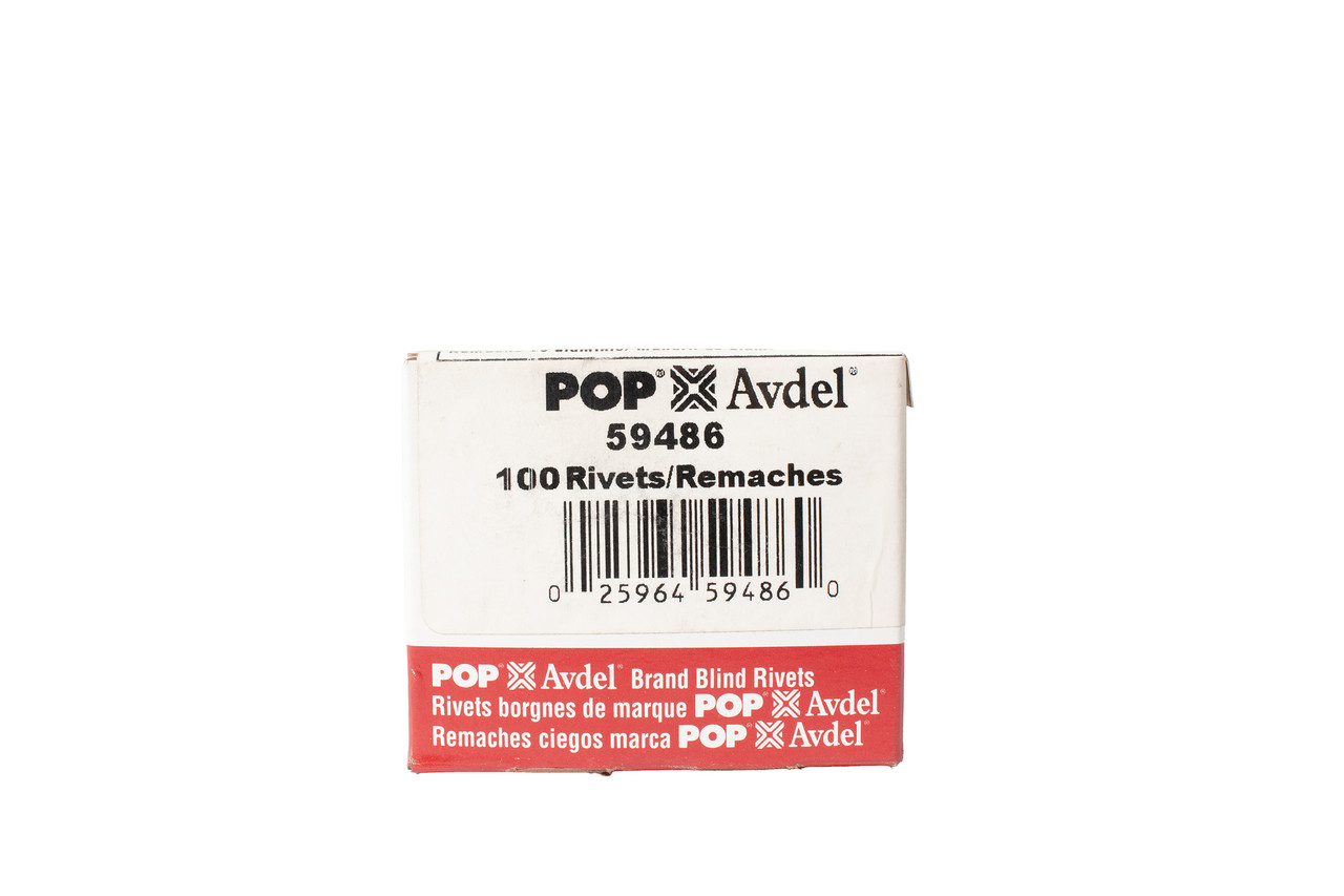 POP Avdel Aluminum Blind Rivets 100pcs 5/32" Diameter 3/8"-1/2" Grip Range 59486