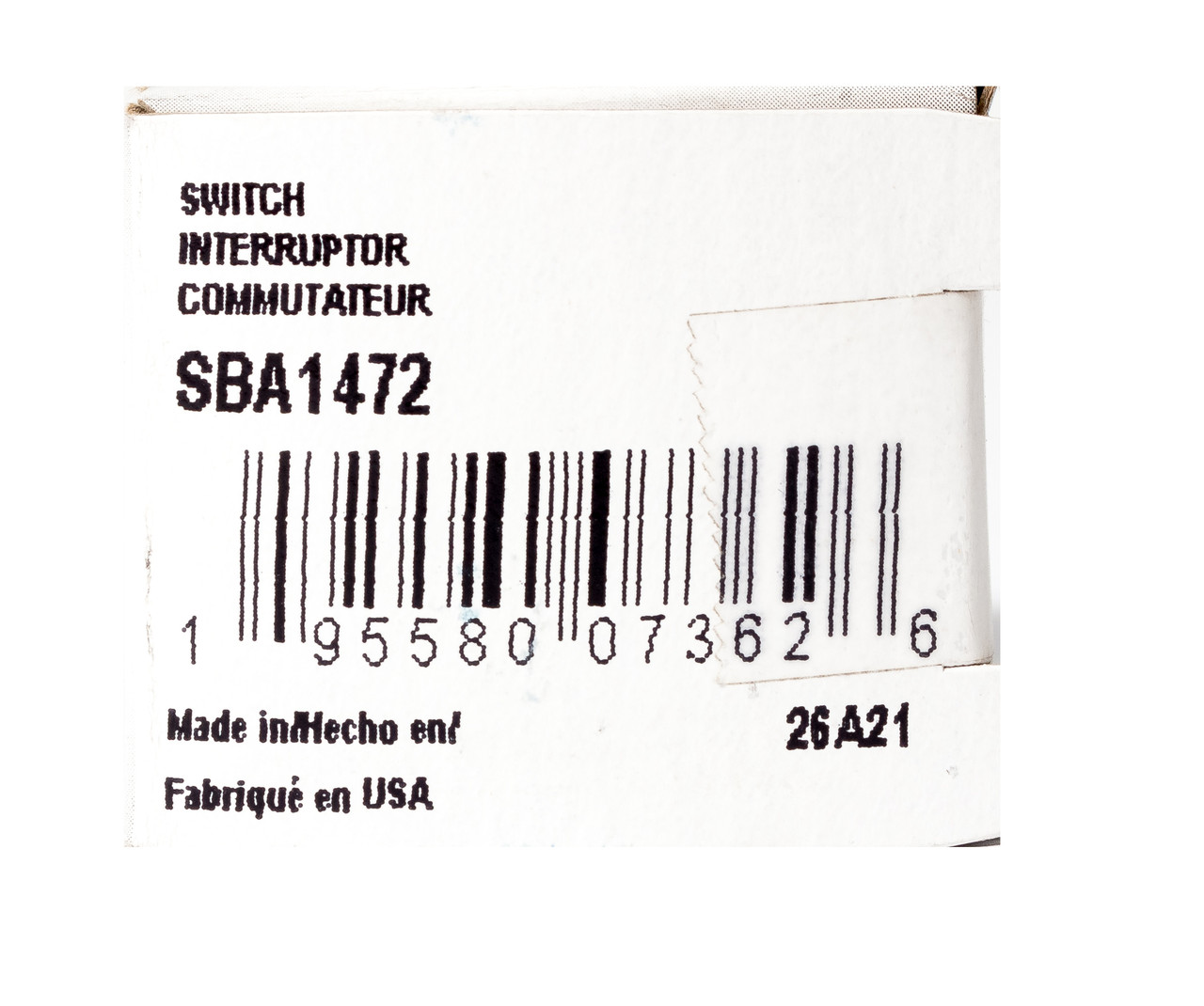 Carquest Vehicle Solutions Premium Replacement Oil Pressure Switch Model SBA1472
