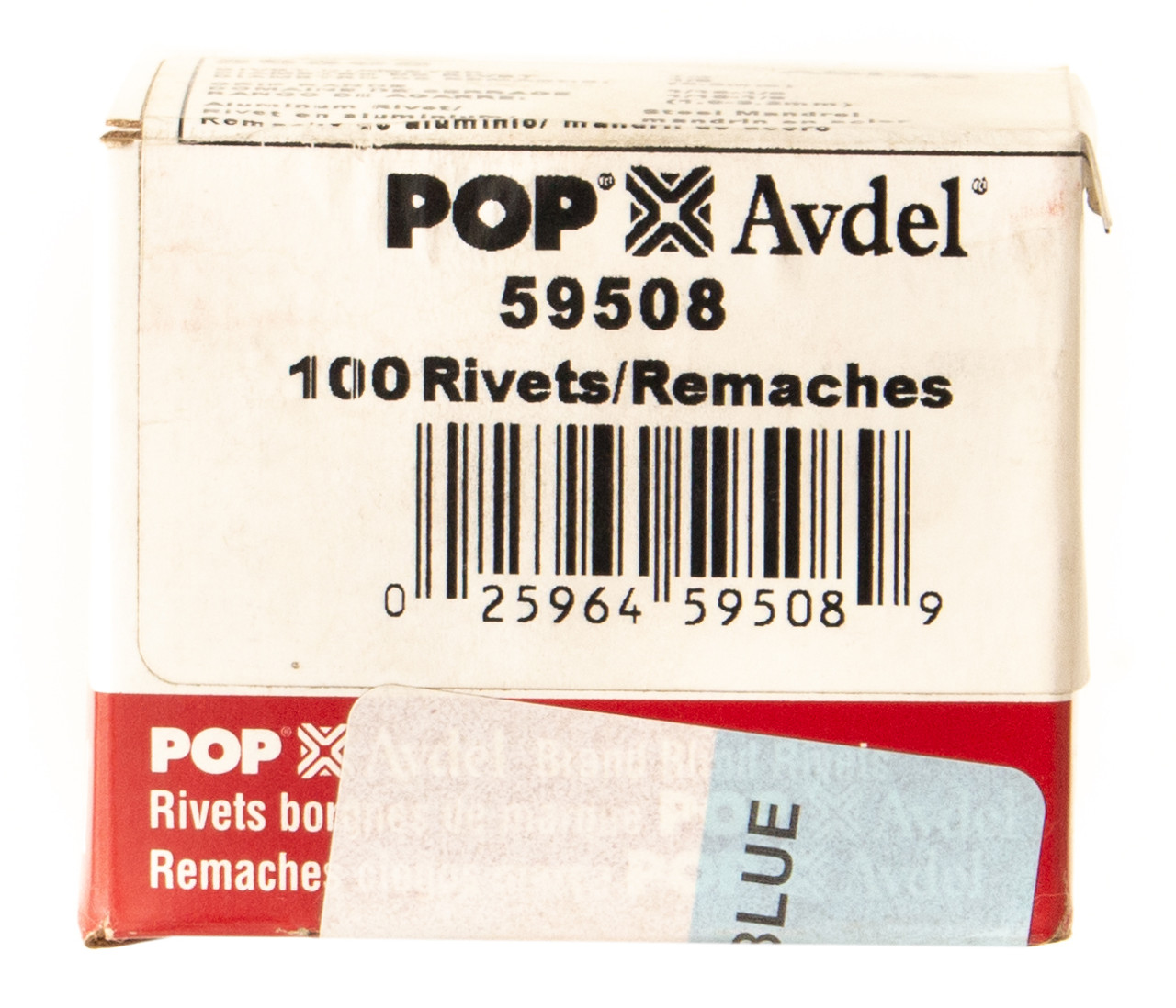 POP Avdel 59508 Blind Aluminum Rivet 1/8" Diameter 1/16"-1/8" Grip Range 100 pcs
