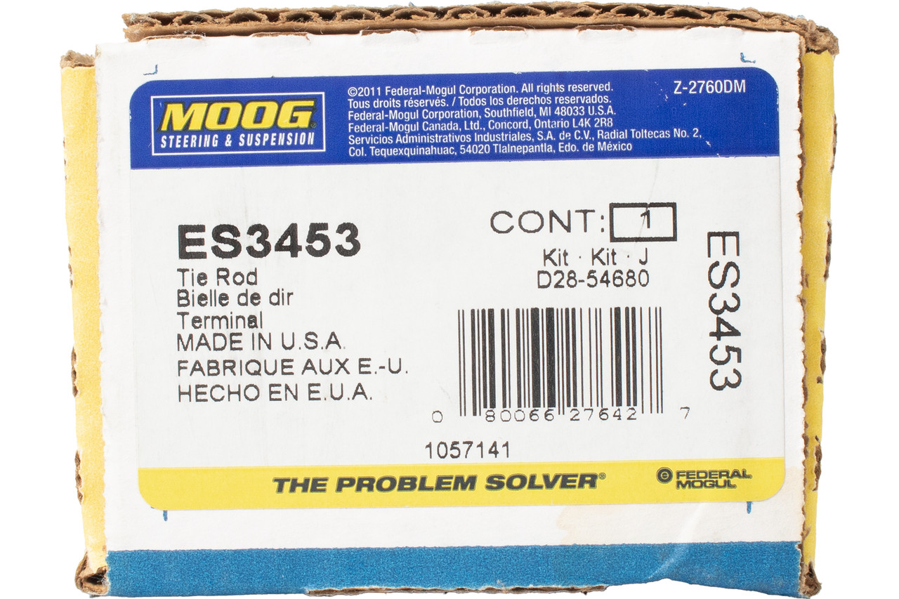 Moog Front Outer Tie Rod End Fits 2004-2013 Chevrolet Impala Model Number ES3453