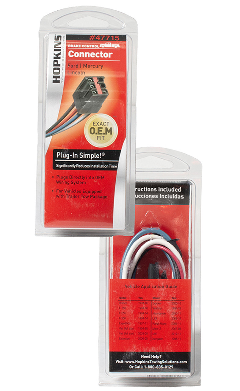 Hopkins Brake Control Connector Plug-in Simple Compatible Adapter Model ID 47715