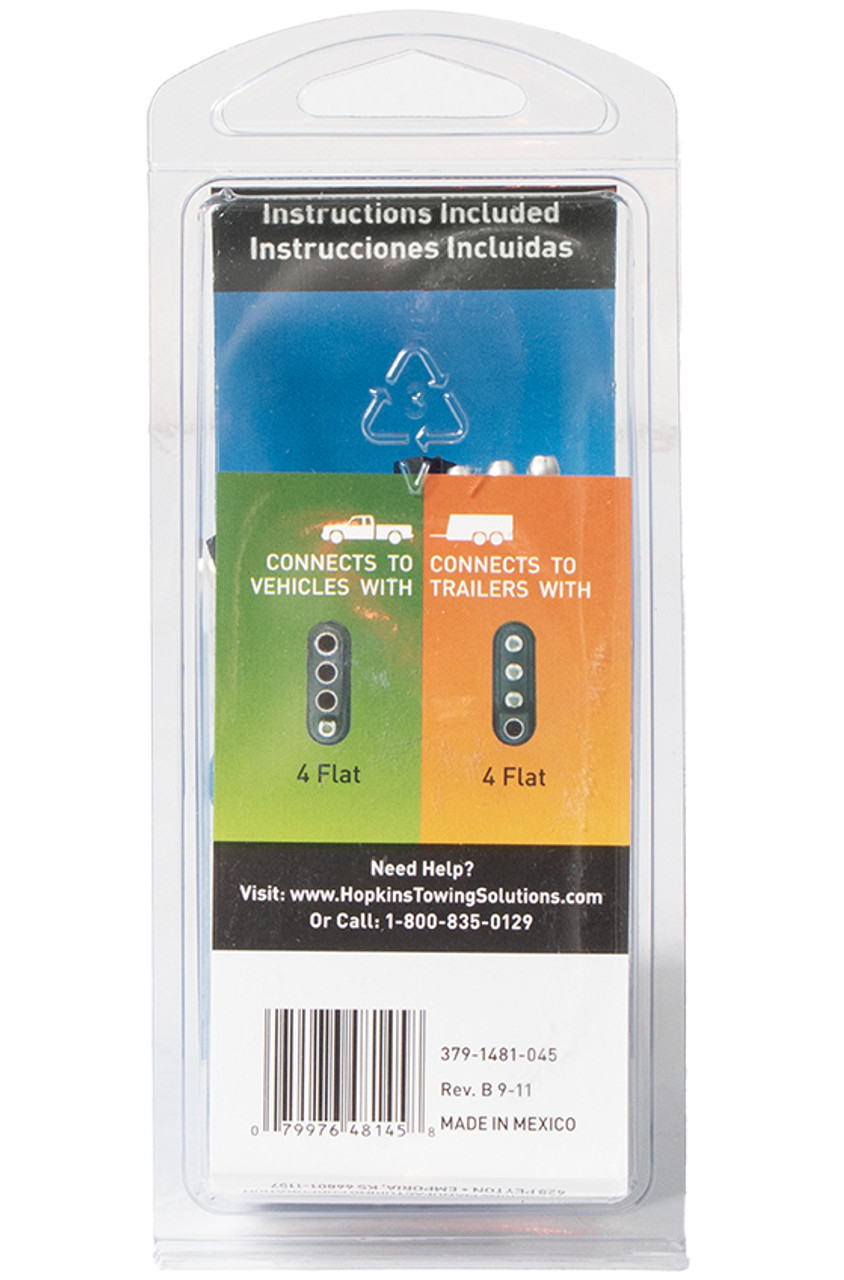 Hopkins Towing Solutions Extension 4 Flat Fits All Vehicles/Trailers Model 48145