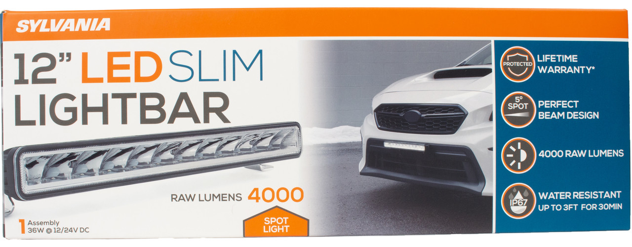 Sylvania Slim 12" LED Light Bar 4000 Raw Lumens Spot Light Part ID SLIM12INSP.BX