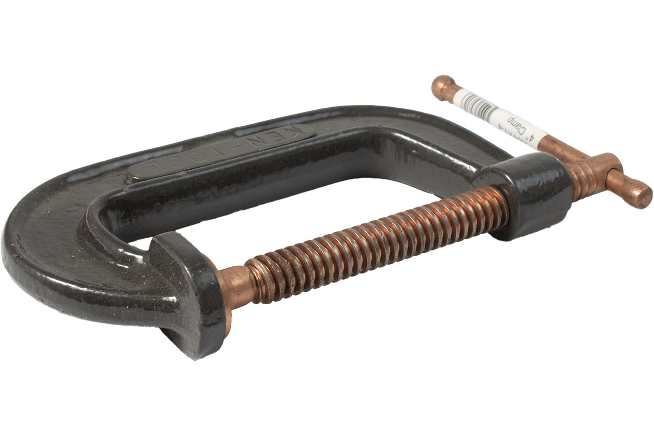 Ken Tool 4" Standard C-Clamp Rugged Ductile Iron 9" x 4" x 1" Model Number 39604
