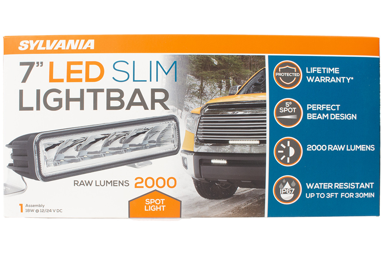 Sylvania Slim 7 Inch LED Light Bar 2000 Raw Lumens Spot Light Model SLIM7INSP.BX