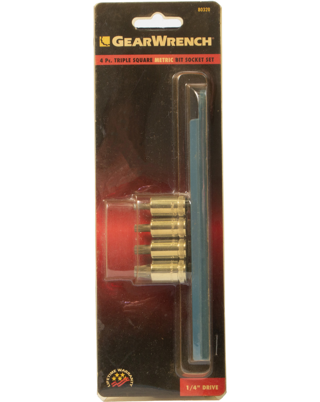 Gearwrench 4PC 1/4" Drive Metric Triple Square Bit Socket Set Model Number 80320