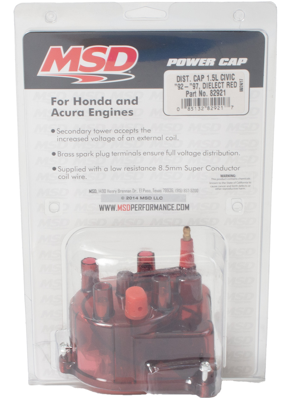 MSD Performance Replacement Distributor Cap Fits 1992-95 Honda Civic Model 82921