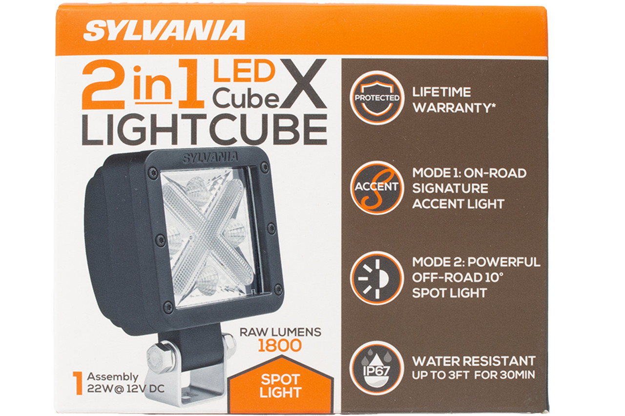Sylvania Dual Mode 3" LED Cube 1800 Raw Lumens Spot Light Part Number CUBEXSP.BX