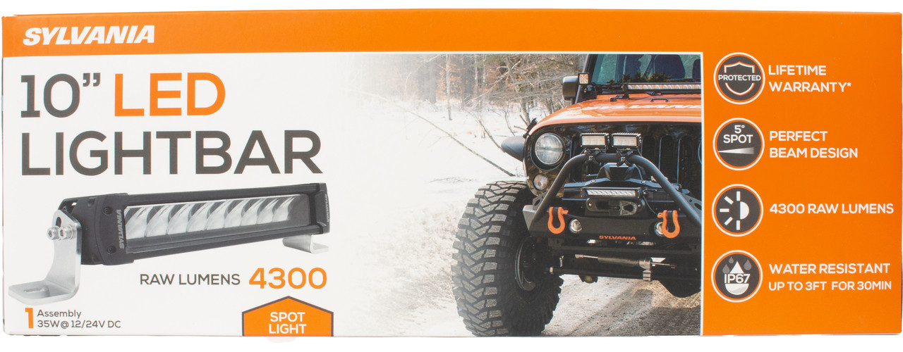 Sylvania Ultra 10" LED Light Bar 4300 Raw Lumens Spot Light Model LIGHTBAR10INSP
