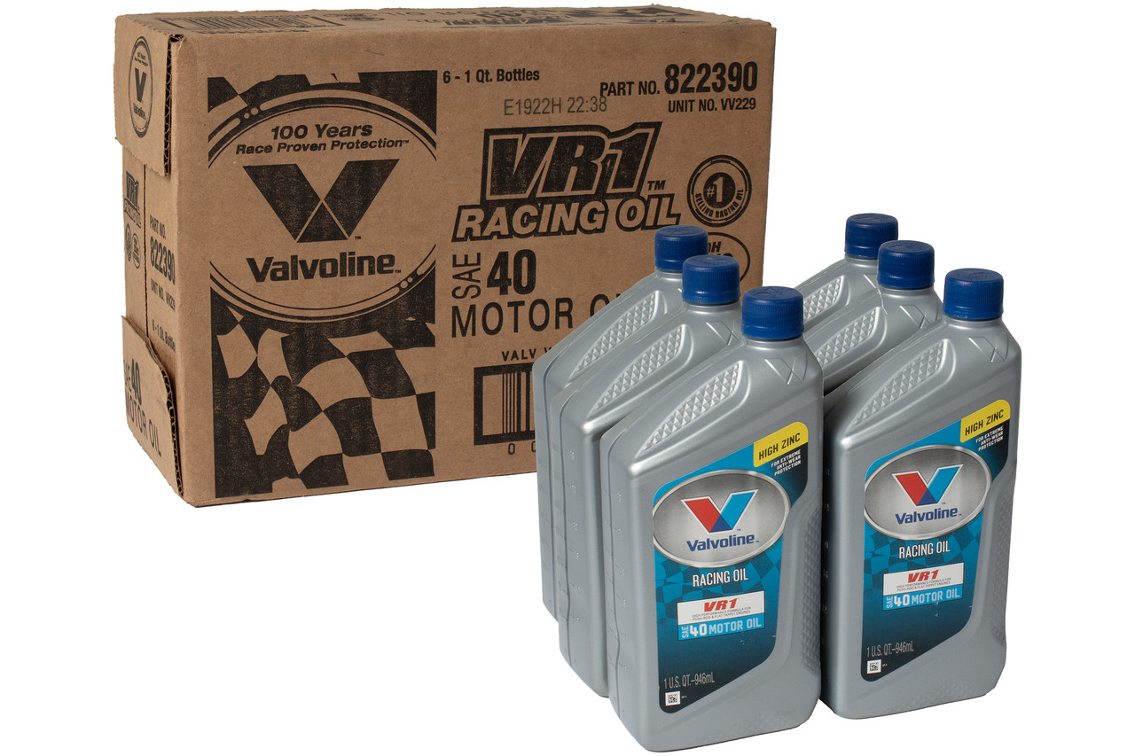Valvoline Automotive VR1 Racing Motor Oil SAE 40 Double Zinc Model Number 822390