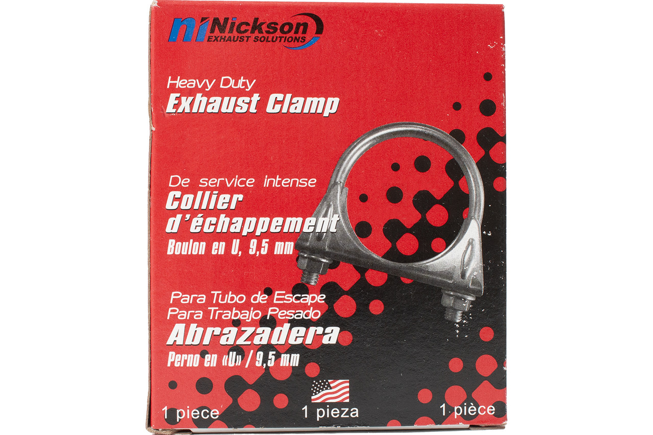 Nickson Heavy Duty Exhaust Clamp Fits Aftermarket/OEM 3" Pipes 3/8" U-Bolt 17129