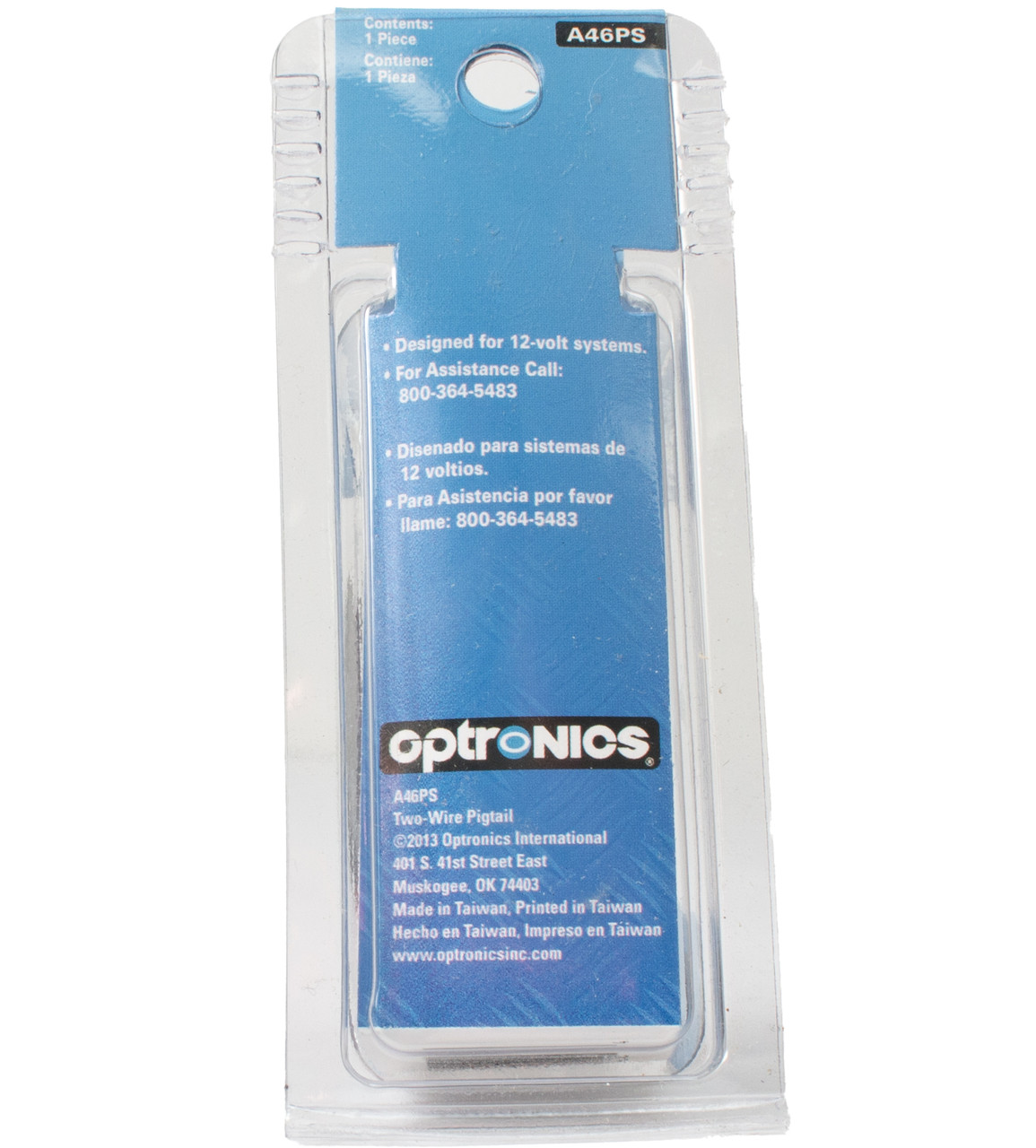 Optronics 2-Wire Marker Utility Light Socket Connector Pigtail Part Number A46PS