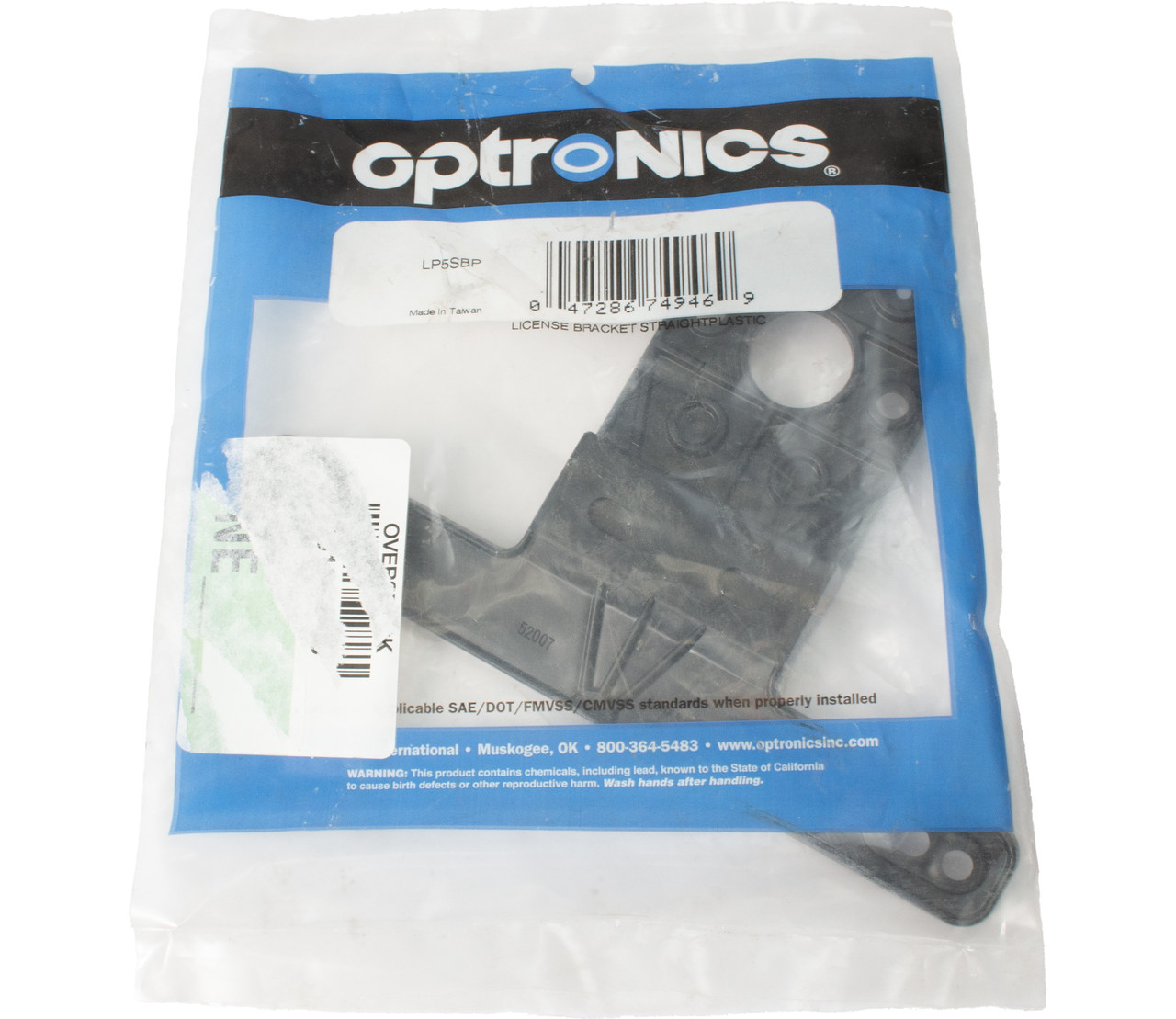 Optronics HD Plastic License Plate Universal Bracket Corrosion Proof Part LP5SBP