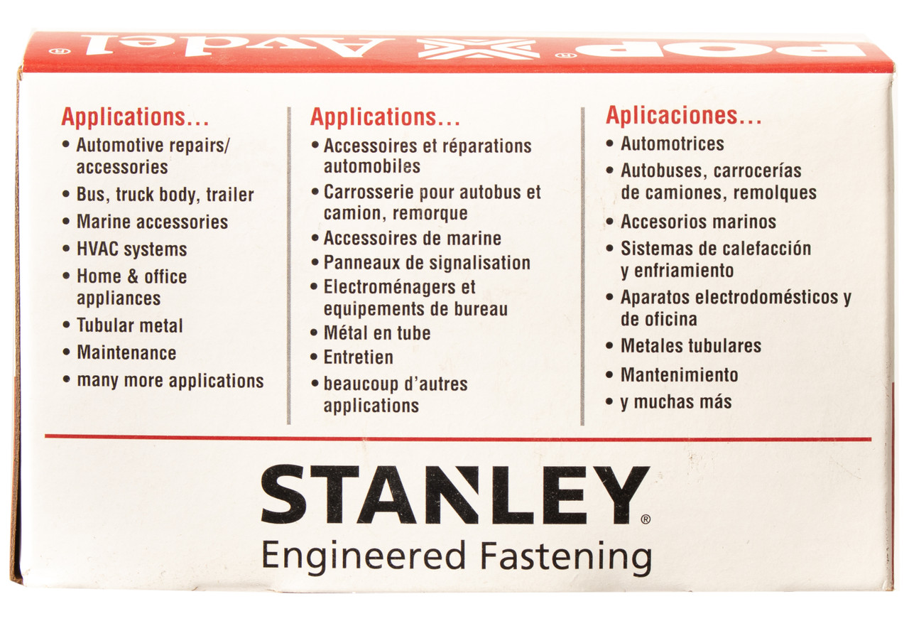 POP Avdel 59530 Blind Aluminum Rivet 3/16" Diameter 1/2"-5/8" Grip Range 100 pcs